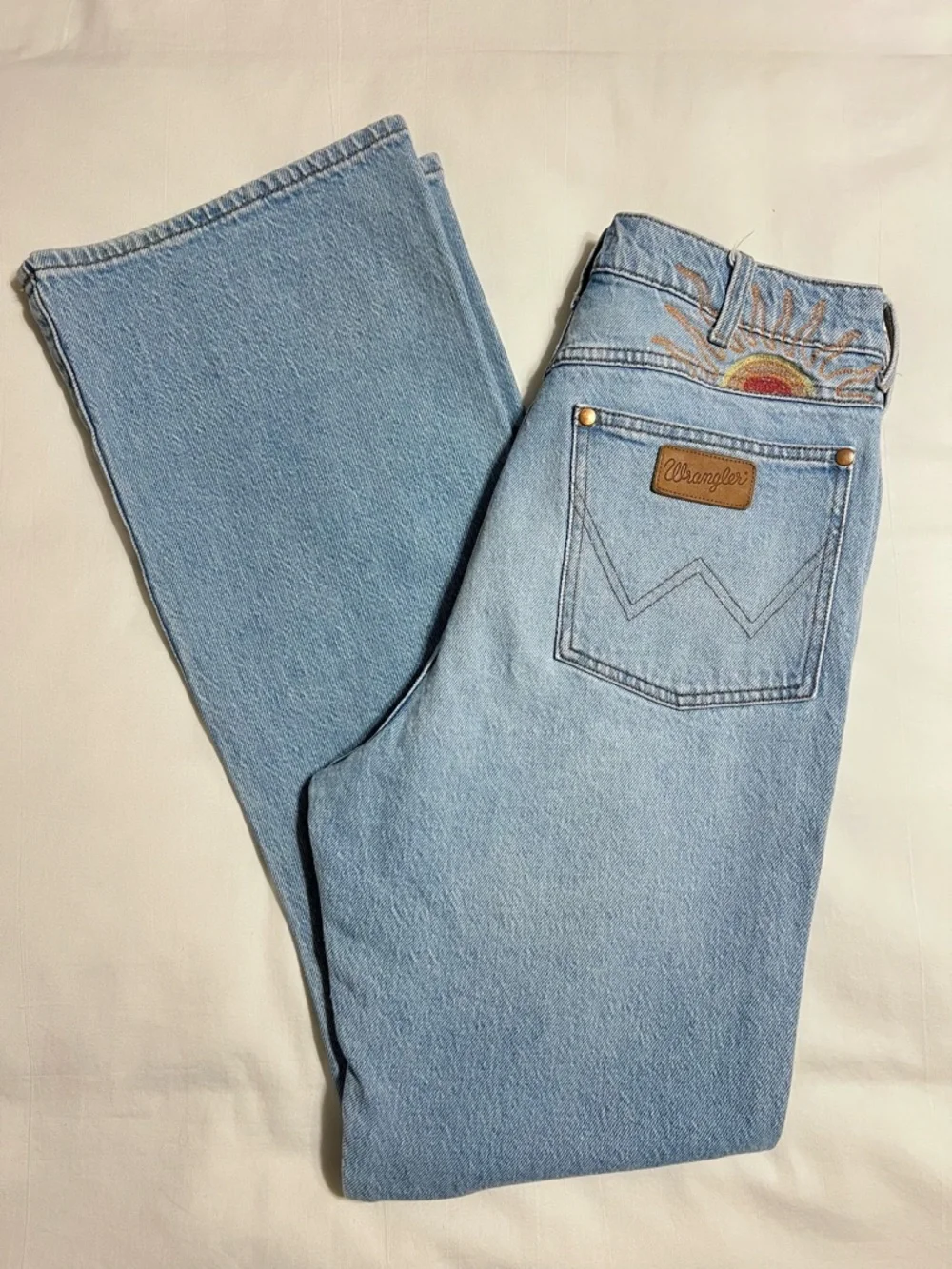 Wrangler High-Rise Light Blue Flared Jeans - Picture 9 of 11